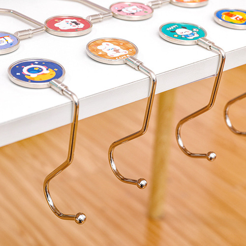 Student desk bag hook creative office desk punch-free hook cute cartoon portable removable hook