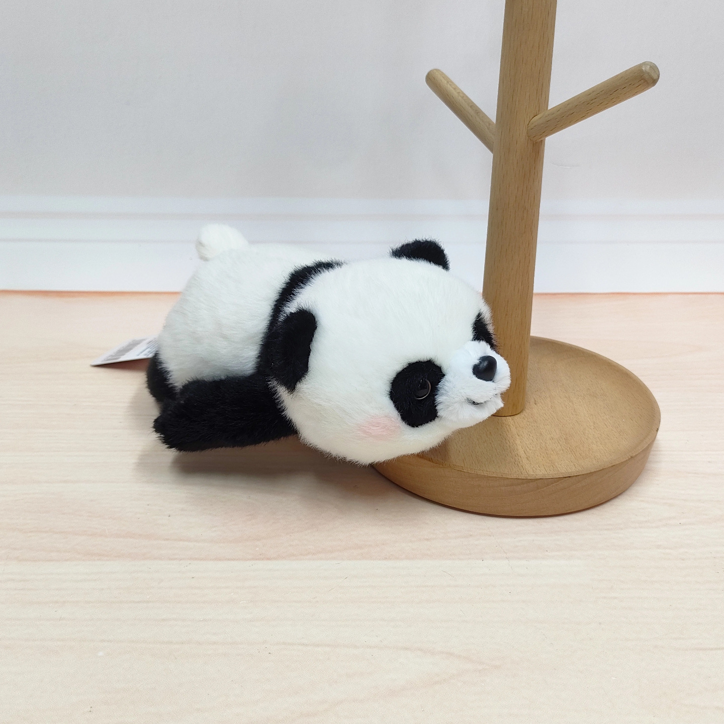 Descomprima la bolsa de frijoles del tesoro en la palma de la mano, muñeca pequeña, mesa con panda, peluche, muñeca de mapache suave, juguete para niños