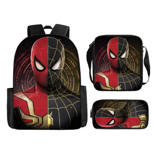 Spot Spider-Man Backpack Three-Piece Set Primary School Bag Boys Backpack Superman Spider-Man Batman