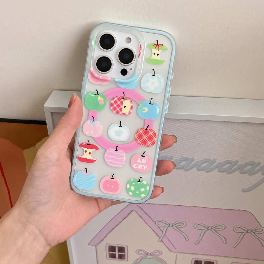 Dibujos animados creativos Pantalla completa Música mecedora de Apple Adecuado para Apple 16ProMax Funda para teléfono móvil 15/14 Asión magnética 13 nicho