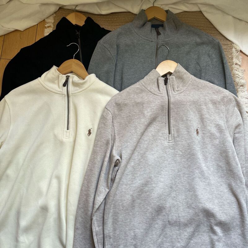 Foreign Trade Can Scan the Qr Code RL Pony Embroidered Half-zip Sweatshirt for Men and Women, Ruff polo Lapel Long-sleeved Top Foreign Trade Can Scan the Qr Code RL Pony Embroidered Half-zip Sweatshirt for Men and Women, Ruff polo Lapel Long-sleeved Top