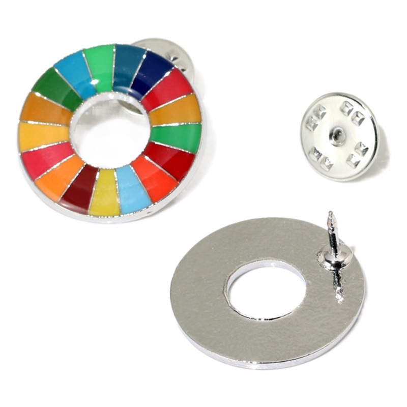 国連持続可能な開発勲章ブローチメタルピンカラフルなオイルドロップエナメルバッジ記念バッジ在庫あり