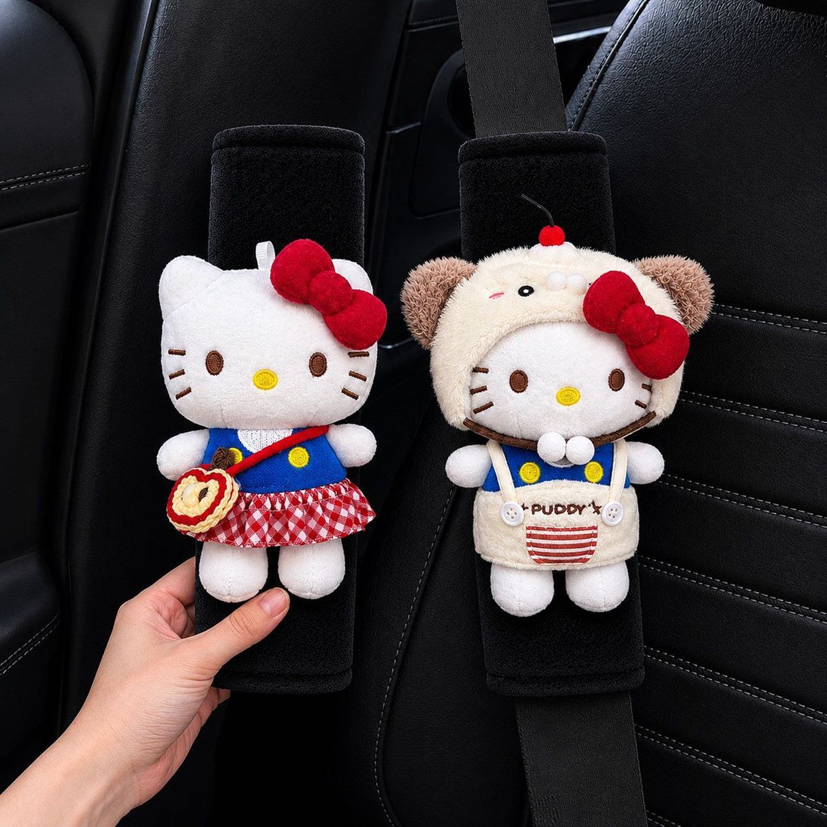 Kitty Seatbelt Shoulder Pads Car Decoration Interior Seatbelt Anti-Wear Clothing Cute Couple Set for Women
