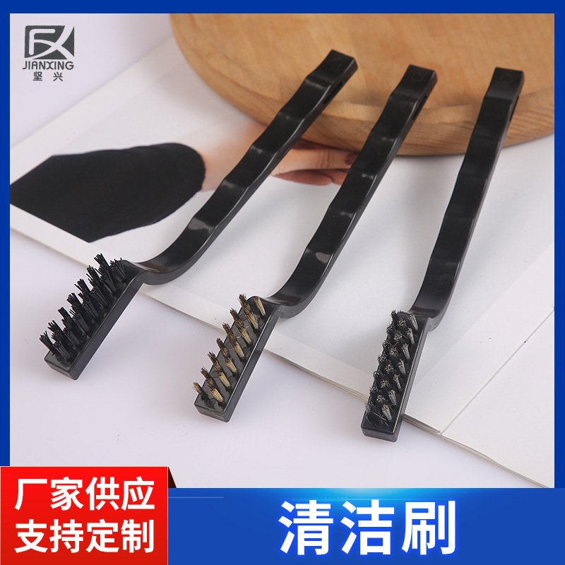 Cepillo de dientes de alambre de acero conjunto de tres piezas cepillo de limpieza de cocina cepillo de desincrustación de metal cepillo de óxido de alambre de acero alambre inoxidable