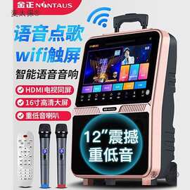 金正广场舞音响带显示屏户外移动话筒拉杆KTV点歌箱麦克风麦太保
