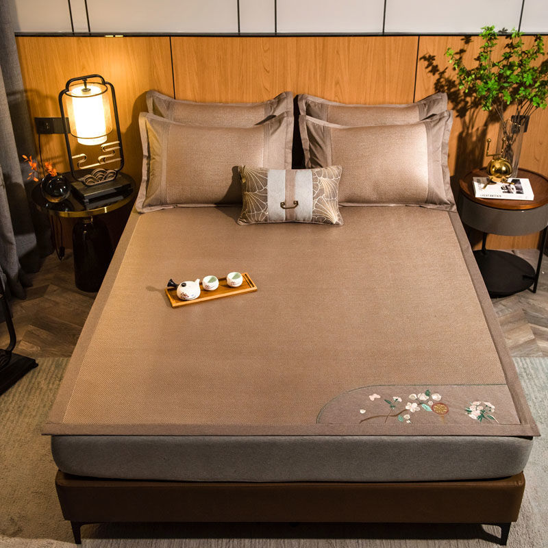 hotA type rattan ice silk set for summer, machine washable, 2024 new Chinese high-end cooling sheet set