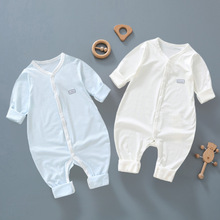 婴儿夏季空调服新生儿男女宝宝连体衣超薄款哈衣长袖爬服一件代发