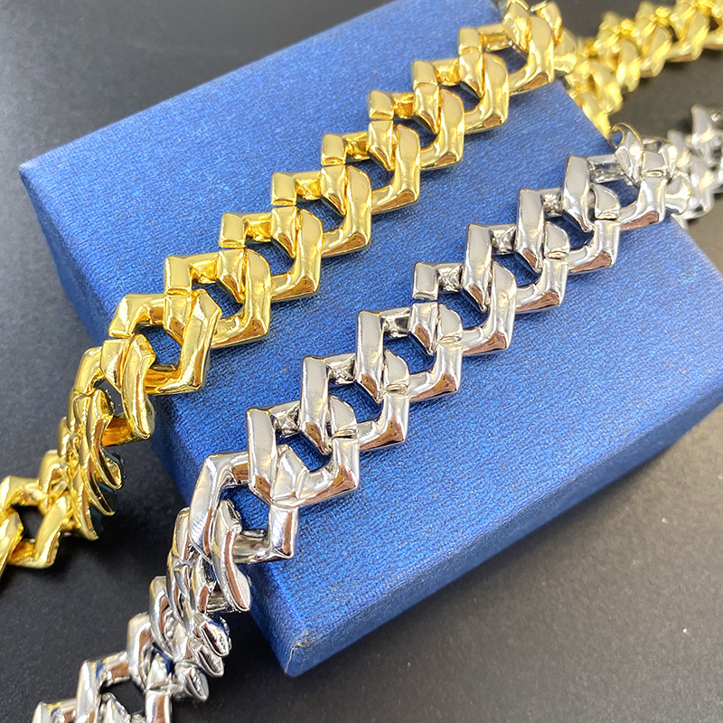 Wang Jia'er's Same Hip Hop Cuban Versatile for Men and Women Full Diamond Couple Bracelet_voghion.com