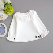 贝普乐童装秋冬季儿童衣服女童打底衫婴儿家居服宝宝T恤加绒翻领1