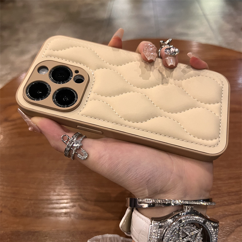 For Apple 15promax Drop-resistant Mobile Phone Case iPhone14 Rhomboid Down Jacket 13 Advanced Sense Protective Cover 12 For Apple 15promax Drop-resistant Mobile Phone Case iPhone14 Rhomboid Down Jacket 13 Advanced Sense Protective Cover 12