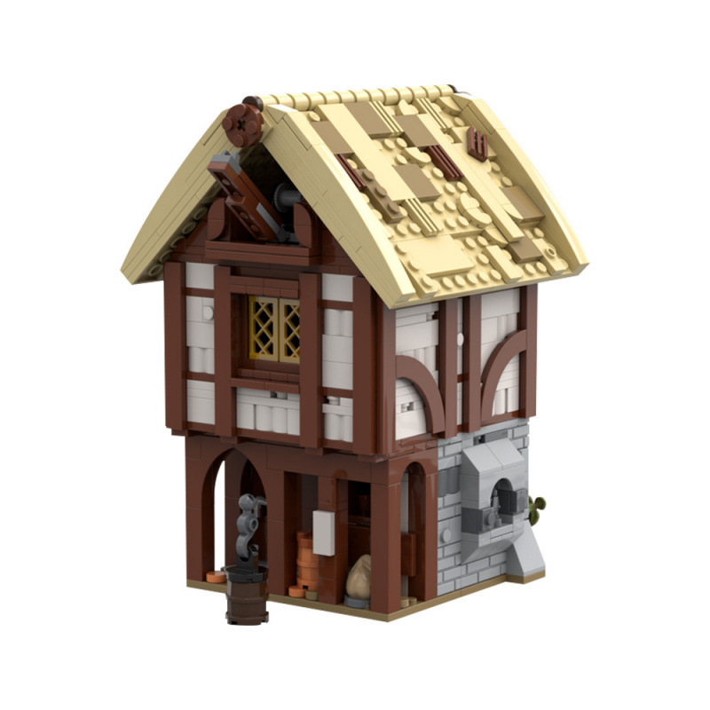 现货1637号A1783中世纪仓库创意小屋moc-197656 积木模型儿童拼装