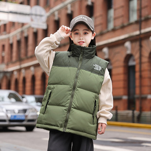 Abc Autumn and Winter Boys' down Vest, Girls' Baby, Medium and Large Children's Vest, Girls' Stylish Sleeveless Vest, Thickened Jacket