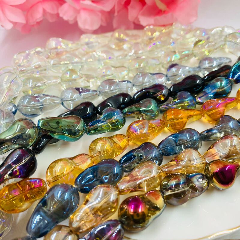 DIY Special-Shaped Crystal Pendant Glass Beads 13*16mm Glossy Electroplating Big Ear Water Drop Necklace Hair Accessories DIY Special-Shaped Crystal Pendant Glass Beads 13*16mm Glossy Electroplating Big Ear Water Drop Necklace Hair Accessories