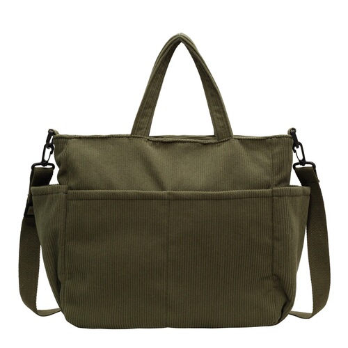 Linen tote bag with large capacity, commuting backpack for women students, single-shoulder hand-held bag, simple large canvas bag
