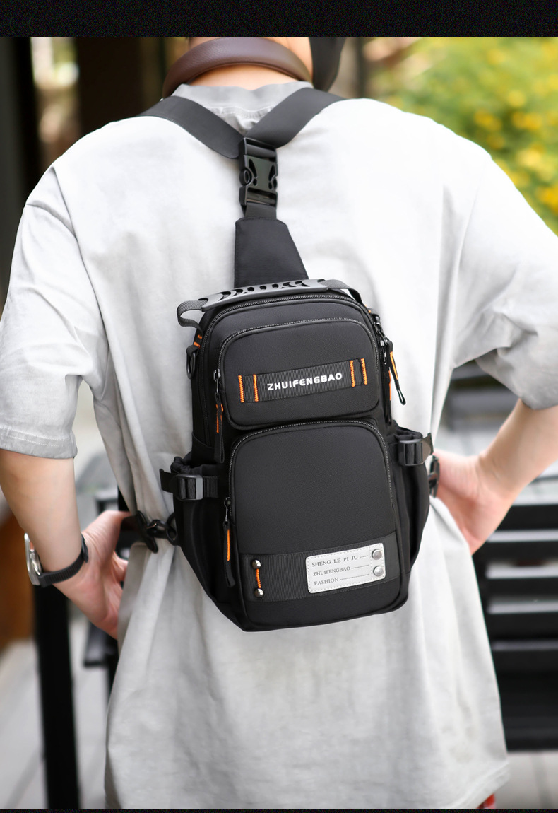 New fashionable men's chest bag, multi-functional dual-purpose backpack, simple small backpack, outdoor single-shoulder travel crossbody bag Application Scenario