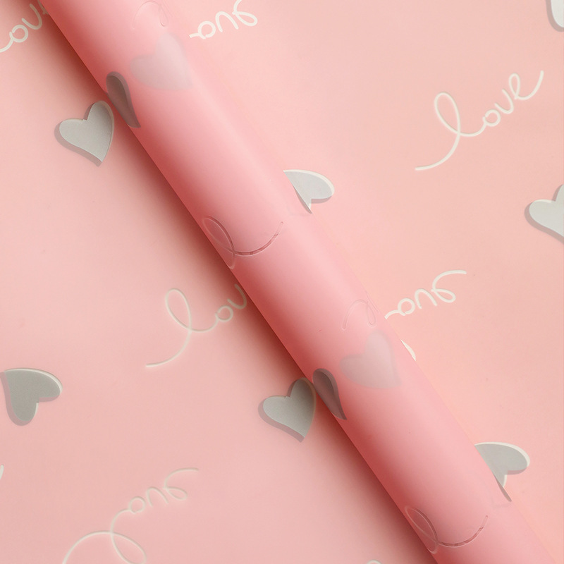 Papel de Envolver Rosa Estilo Coreano Plástico BOPP Impermeable para Ramo de Flores