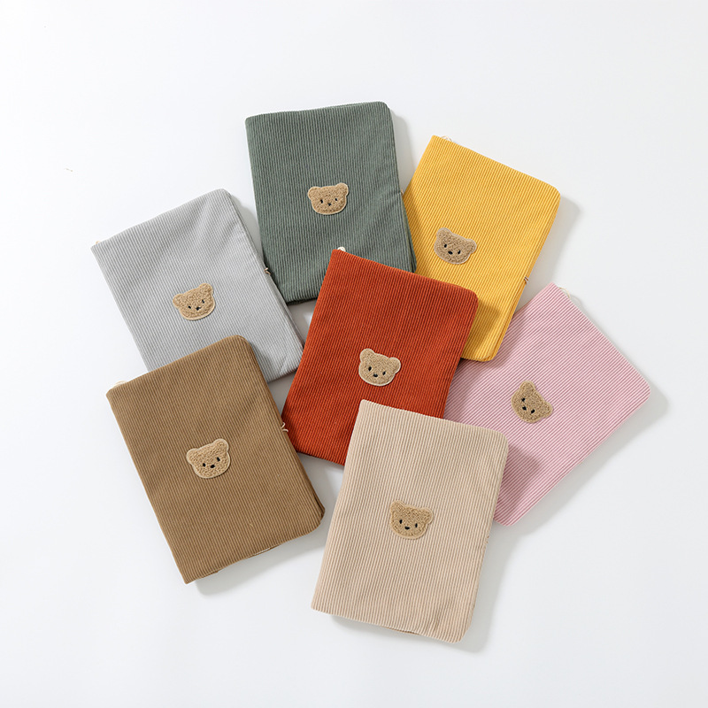 Corduroy Storage Bag for Underwear, Foldable Baby Clothes Storage, Children's Kindergarten Clothing, Large Capacity Diaper Storage