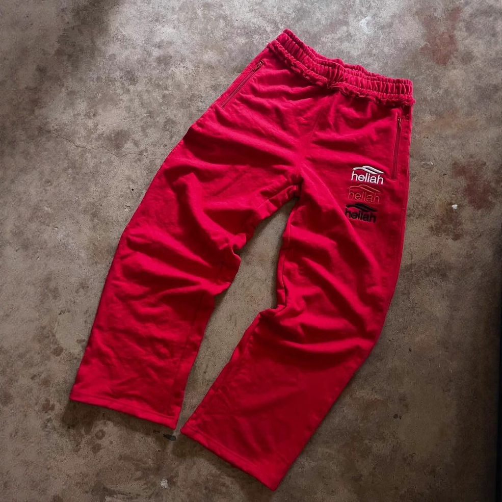 Pantalones deportivos unisex de estilo hip-hop, holgados, casuales, de pierna ancha y largos, con bordado de letras simple, estilo europeo y americano, para la moda transfronteriza de Amazon.