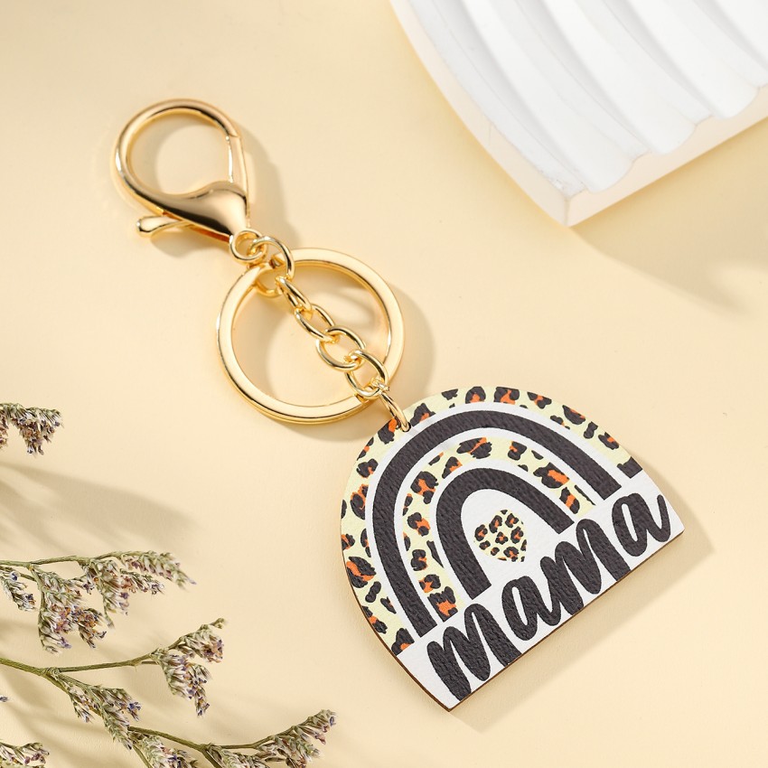 Retro Letter Wood Women's Bag Pendant Keychain display picture 3