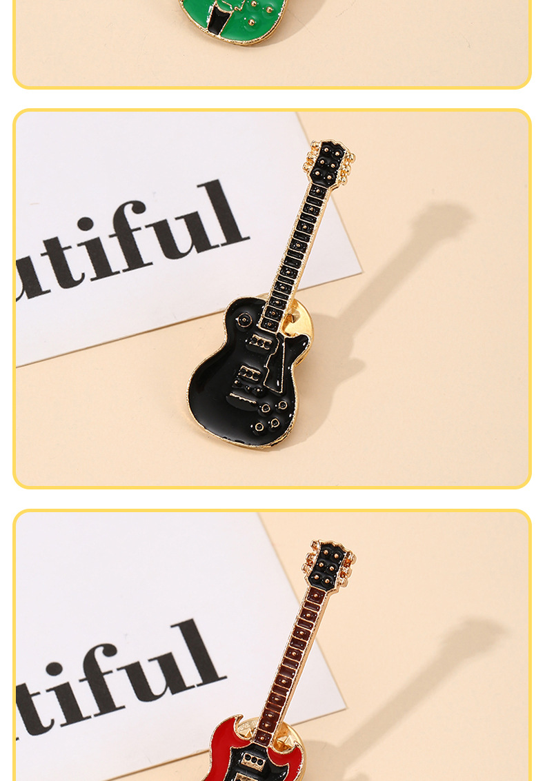 Alloy Material Guitar Pattern Unisex Gender Casual Simple Style Pin Guitar Alloy Enamel Unisex Brooches