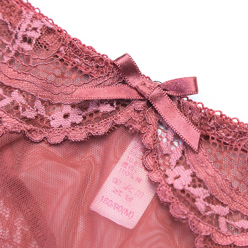 Ropa interior sexy de encaje de las mujeres año de nacimiento más tamaño ropa interior roja puro deseo medio cintura puro deseo ropa interior de niña sin costuras