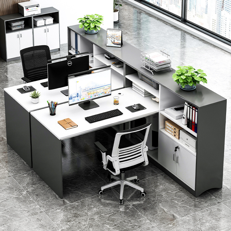 Staff Office Desk and Chair Combination Simple Modern Financial Room Furniture Screen Staff Station Double 4/Four Workplace
