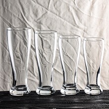 创意酒吧餐厅酒店家用杯子啤酒杯收腰水杯厚底大力神果汁杯玻璃杯