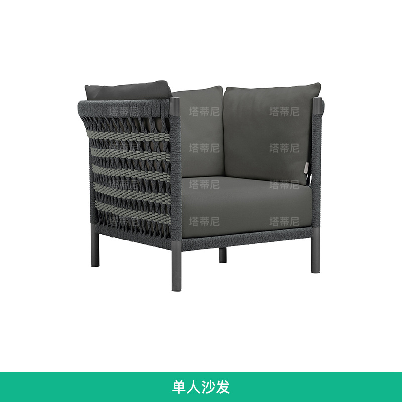 Ratán al aire libre sofá combinación diseñador creativo modelo Estilo nórdico jardín protección solar muebles image 6