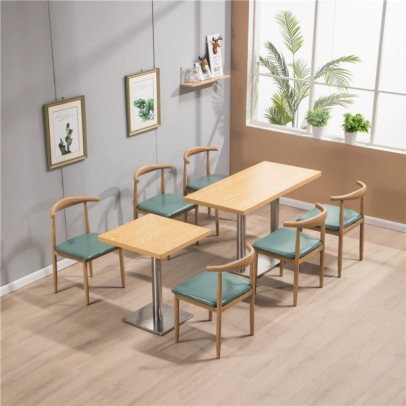 스테인레스 두꺼운 + 두꺼운 의자 + 호수 블루 테이블 4 의자