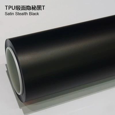 car wrap high anti-fouling coating, Auto Color Change Film - tpu-satin-stealth-black-t-1524m15m