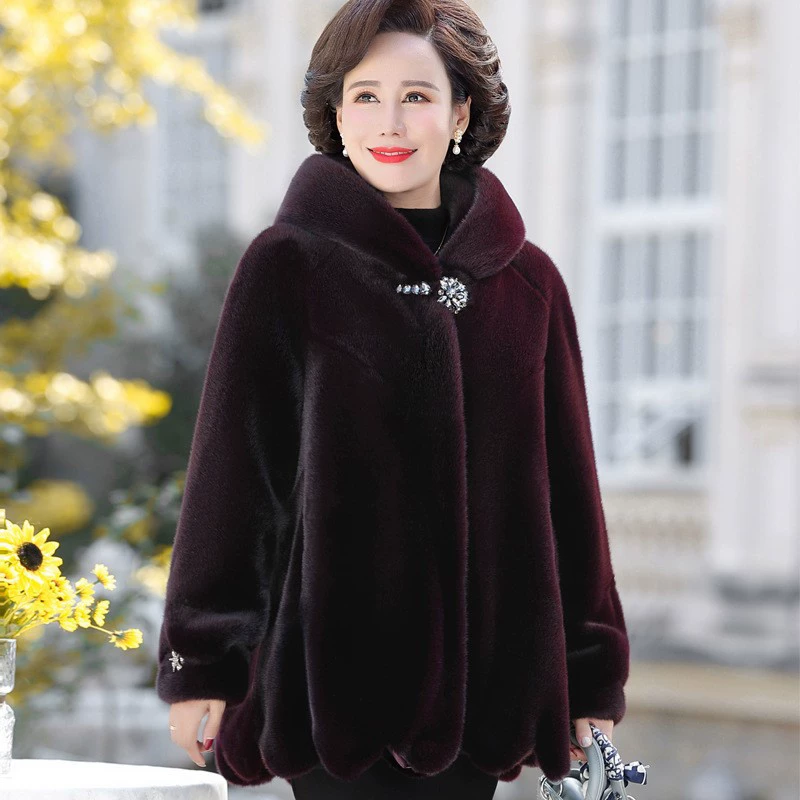 Зимняя одежда для мам высококачественного шуба 2023 New Lady для женщин среднего и пожилого возраста утолщенное Норковое бархатное пальто для бабушки