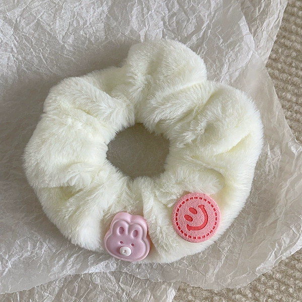 Plush white smiley little rabbit