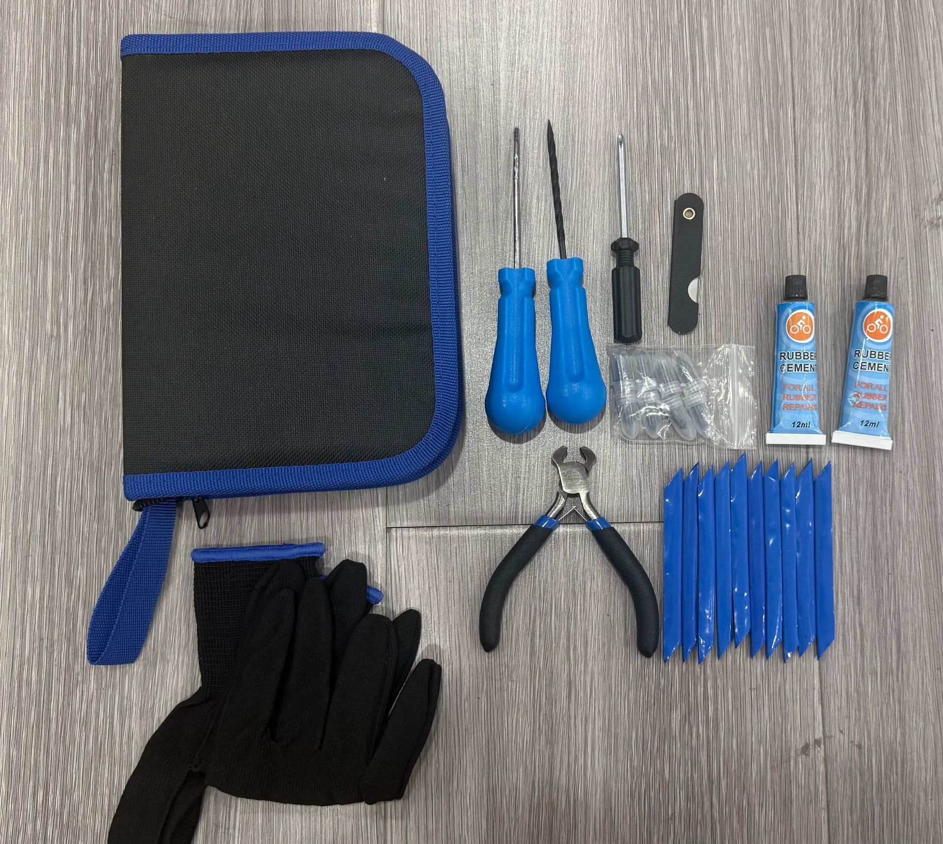 Cross-border best-selling car emergency tire repair kit, 27-piece set for car and motorcycle tire repair tools