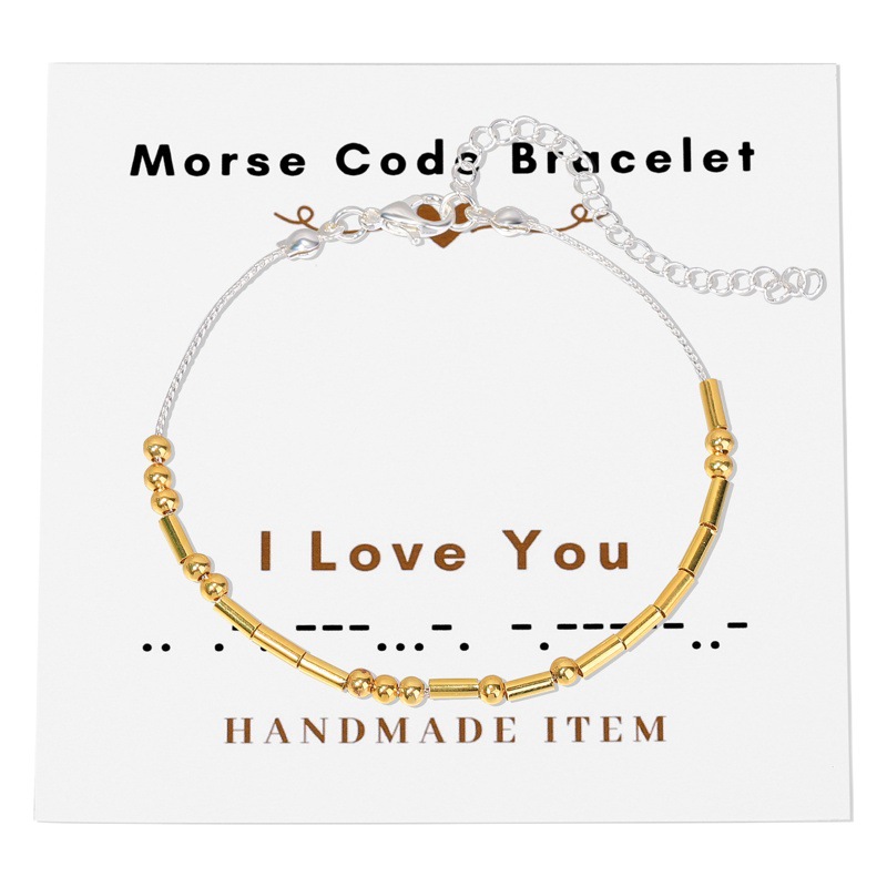 Cross-border exclusive for Amazon hot sale Moss password alphanumeric couple bracelet friendship bracelet original card