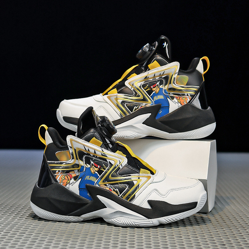 Modieuze basketbalschoenen voor jongens leer herfst winter_voghion.com