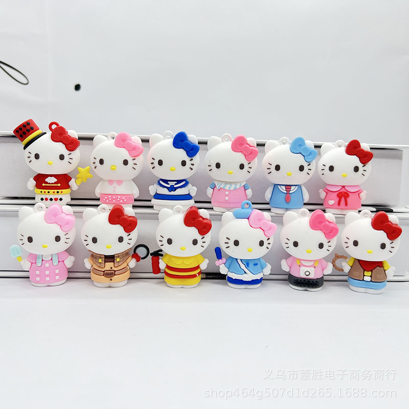 Cartoon Kt Cat Keychain Epoxy Doll Pendant Hello Kitty Keychain Doll Small Pendant Car Bag Accessories