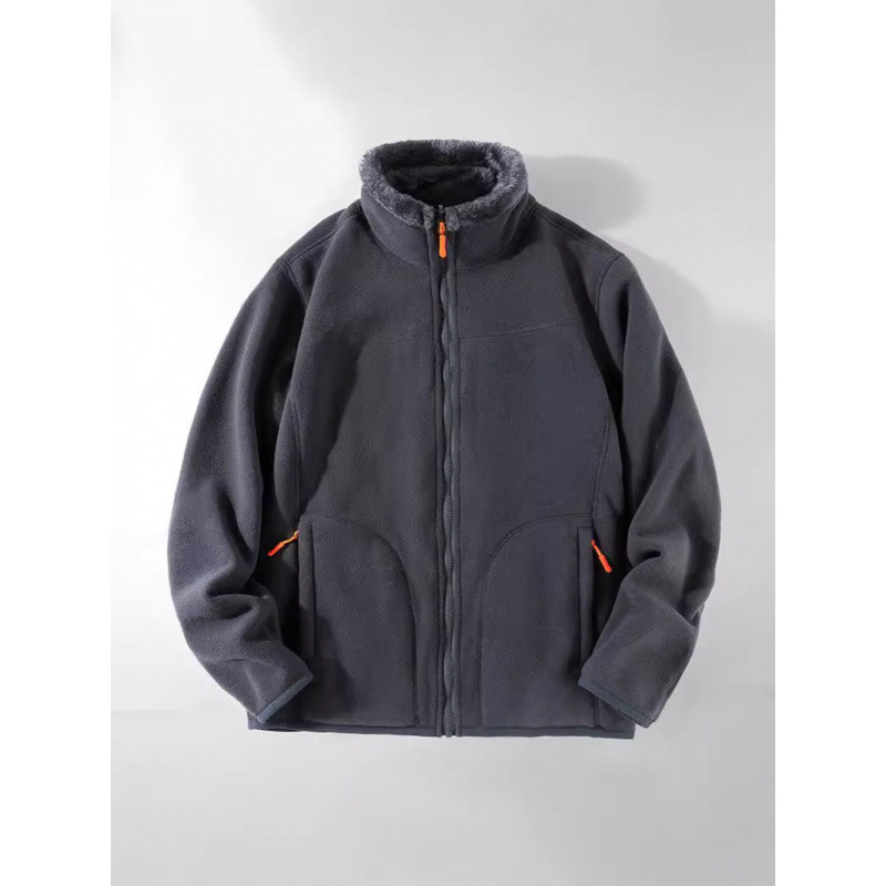 Reversible Polar Fleece Jacket for Boys, Autumn and Winter Outdoor Fleece Jacket, Coral Velvet Warm Thickeneded Cardigan Sweatshirt for Women