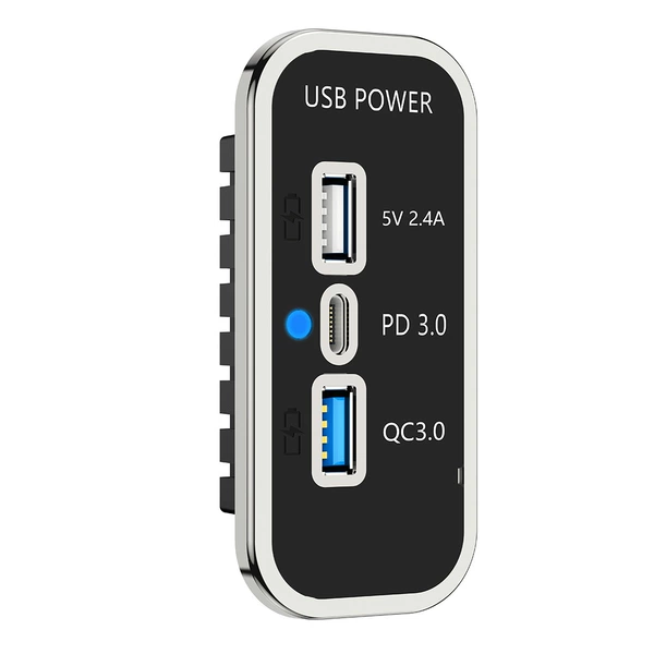 2 USB-A +USB-C 2.4A+QC+PD