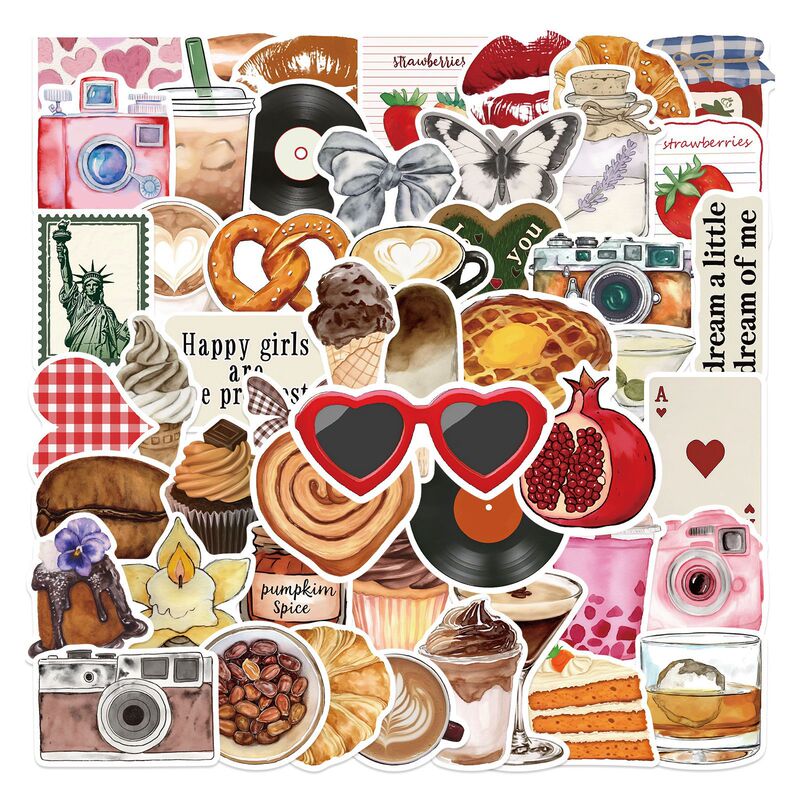 50 Pink Retro Aesthetic Stickers DIY Handbook Diary Water Cup Guitar Skateboard Suitcase Decoration Stickers 50 Pink Retro Aesthetic Stickers DIY Handbook Diary Water Cup Guitar Skateboard Suitcase Decoration Stickers