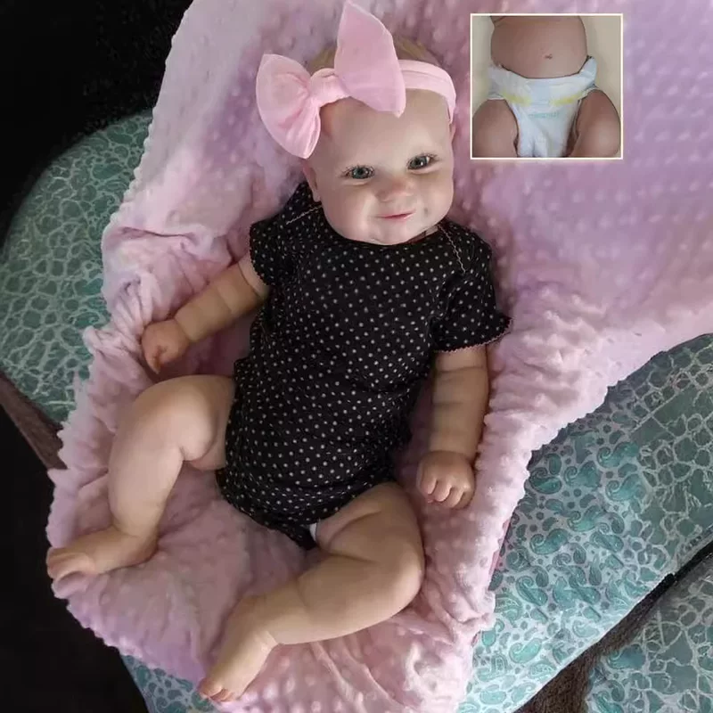 Кукла-реборн НПК Maddie 50/60 см, тело из ткани или полностью сцепленное, 3D-покраска высокого качества