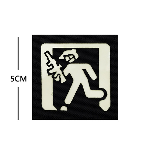 Luminous Cat Escape Velcro Badge Military Fans Outdoor Tactical Backpack Safety Exit Sign Badge Morale Badge