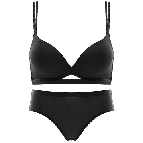 Original patented seamless underwear for women with small breasts, thin push-up breast-retracting anti-sagging underwear set, flat-chested bra