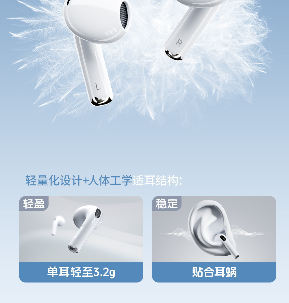 Factory wholesale high-quality Bluetooth headphones 2024 new noise-cancelling Bluetooth headphones long-lasting sports Bluetooth headphones