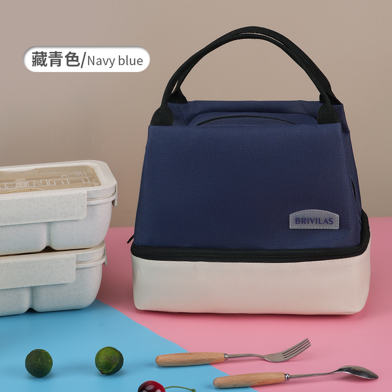Bolsas de comidas etiquetadas transfronterizas bolsas de almuerzo de oficina portátiles bolsas de almuerzo de aislamiento térmico bolsas de almuerzo de tela Oxford