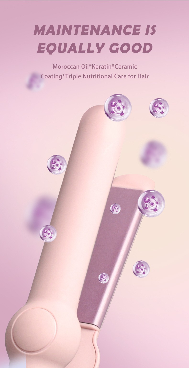 4-in-1 haarstylingtool voor droog en nat haar: krul- en stijltang. Zachte, constante temperatuurregeling voor naar binnen gekrulde, luchtige pony._voghion.com