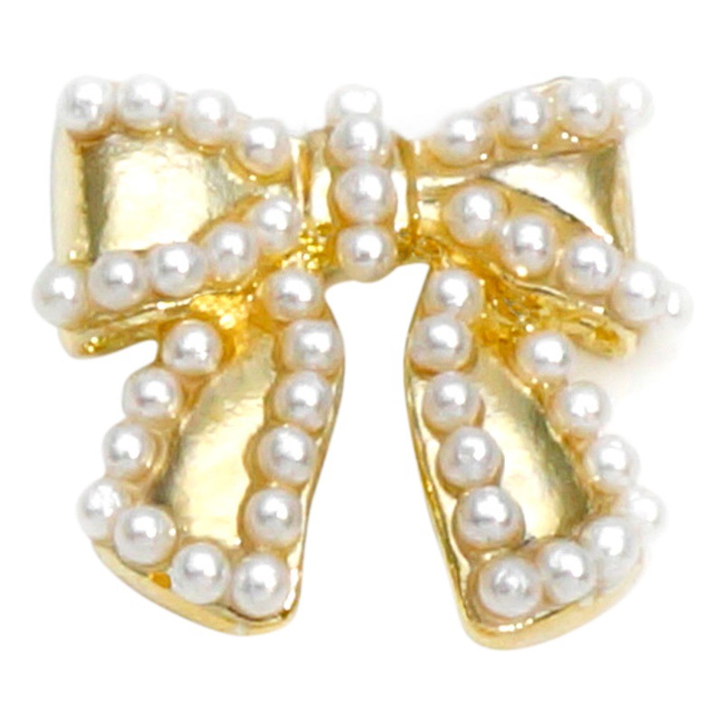 LZ nuevo rojo neto mismo estilo de uñas arco Aleación de uñas joyería arco de uñas de perlas de diamantes fábrica al por mayor