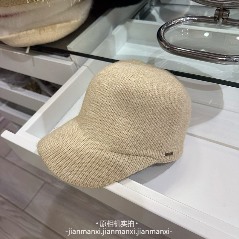 侧边金属标装饰韩版韩国简约ins博主氛围感穿搭棒球针织帽子女款|undefined