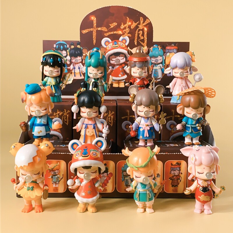 Ruolai Twelve Zodiac Blind Box Hand-Made Toy Doll Desktop Ornament Oriental Lingrui Tang Dynasty Fenghua Gift Wholesale