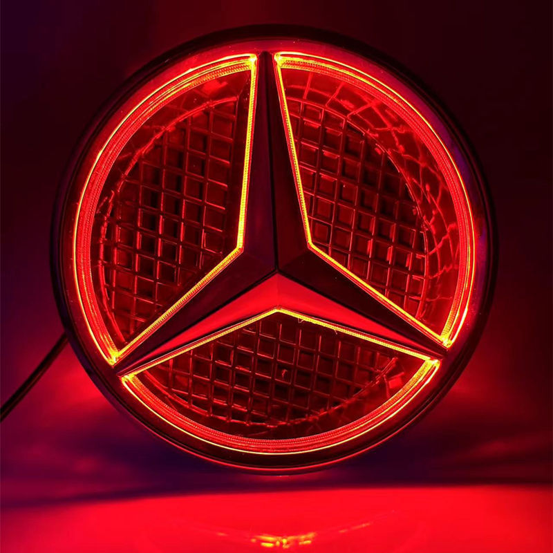 Suitable for Mercedes-Benz modified luminous LED middle net car logo A B C E GLK ML grade solid with light original car logo
