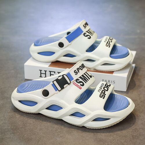 Men's Slippers Summer Outdoor Wear Rubber Soles Anti-Slip Large Size 45 Two-in-One Parent-Child Beach Casual Sandals Women's Style